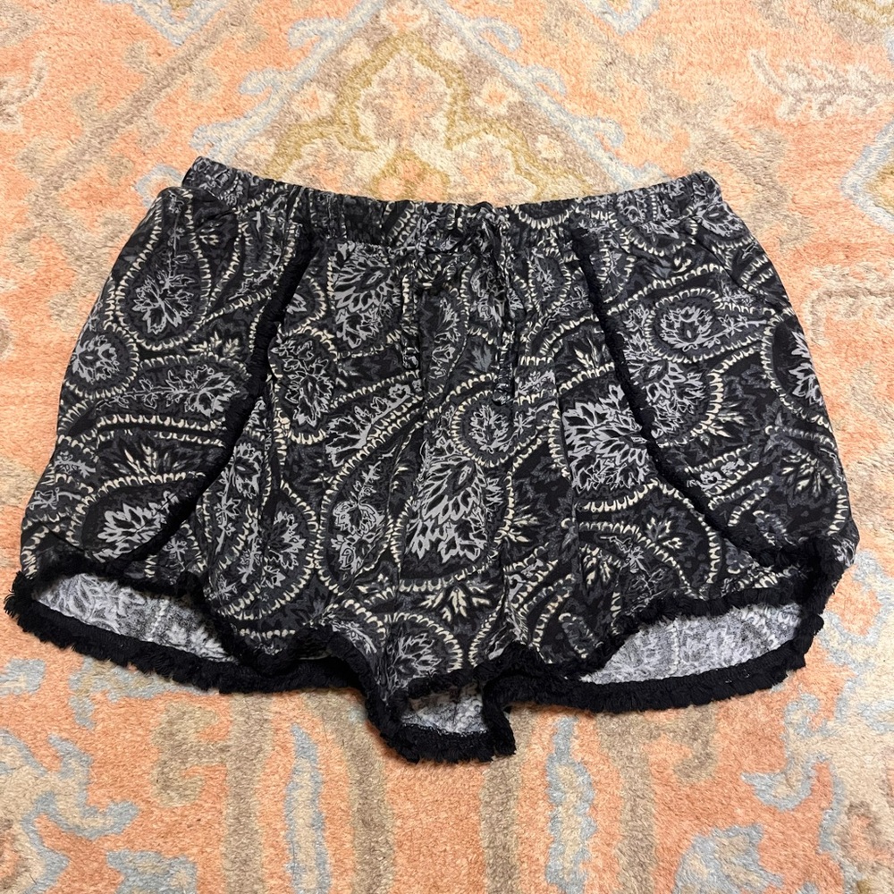 Mossimo Supply Co. Black and Gray Paisley Lounge Shorts